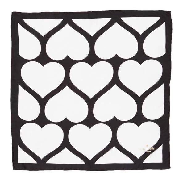 kate spade Accessories - kate spade new york square silk hearts scarf